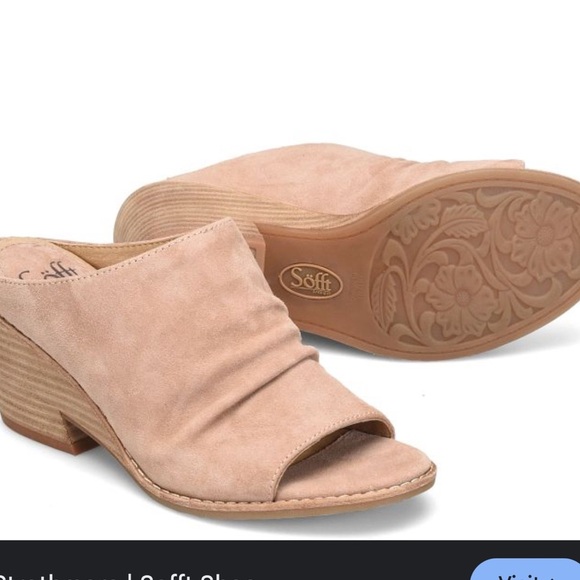 Söfft Tan Open-Toe Wedge Sandals strathmore 9.5 - Picture 2 of 5